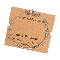 Joycuff 60 Fabulous Morse Codebracelets 60Th Birthday Gifts For Women Best Friends Mom Sister Grandma Stainless Steel Bracele