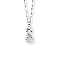 Pavoi Rhodium Plated Pineapple Pendant Necklace Friendship Cute Necklaces For Women Pineapple Necklaces