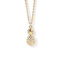 Pavoi 14K Yellow Gold Plated Pineapple Pendant Necklace Friendship Cute Necklaces For Women Pineapple Necklaces