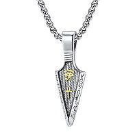 Nylry Eye Of Horus Necklace Arrowhead Necklace For Men Titanium Stainless Steel Ankh Cross Necklace Gold Spear Pendant Necklaces