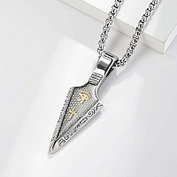 Nylry Eye Of Horus Necklace Arrowhead Necklace For Men Titanium Stainless Steel Ankh Cross Necklace Gold Spear Pendant Necklaces