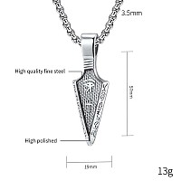 Nylry Eye Of Horus Necklace Arrowhead Necklace For Men Titanium Stainless Steel Ankh Cross Necklace Gold Spear Pendant Necklaces