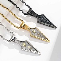 Nylry Eye Of Horus Necklace Arrowhead Necklace For Men Titanium Stainless Steel Ankh Cross Necklace Gold Spear Pendant Necklaces