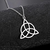 Celtic Knot Necklace Celtic Triquetra Knot Trinity Pendant Necklace Good Luck Irish Celtic Knot Triangle Vintage Charm Necklace