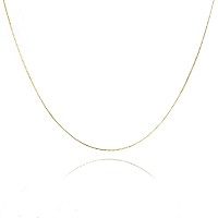 Naghc 18K Glod Sterling Silver 08Mm Box Chain Necklace For Women Available In Yellow Gold Or Silver Or White Glod Thindain