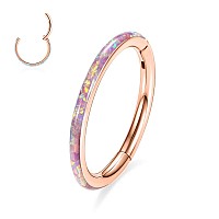 16G Nose Ring Hoop Earrings Nose Hoops 16 Gauge Lip Rings Septum Jewelry Pink Opal Septum Clicker 6Mm Septum Ring Cartilage Earr