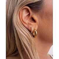 925 Sterling Silver Pearl Huggie Hoops Earrings Pearl Hoop Earrings For Women Small Pearl Hoop Earrings 14K Gold Plated Pearl Ea