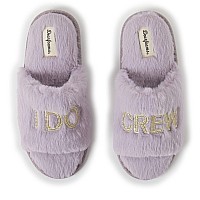 Dearfoams Womens Bridebridesmaid Do Do Crew Giftable Wedding Slide Slipper I Do Crew Lavender Large Us