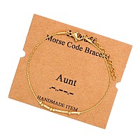 Morse Code Bracelets For Women Birthday Mothers Day Thanksgiving Day Christmas Gifts For Aunt Unique Gold Aunt Bracelet For Her