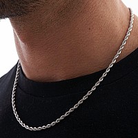 Joycuff Gifts For Grandson Birthday Necklace Form Grandma Grandpa Unique Rope Chain Stainless Steel 3Mm 22 Inches Hip Pop Jewelr