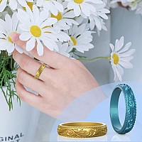 Zollen Silicone Wedding Rings For Women 4 Packs Metallic Stackable Silicone Rubber Wedding Bands Innovative Vine Collection