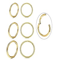 Unisex Dainty Tiny 18K Real Gold Plating Cartilage Huggie Hoop Earrings 20G Surgical Steel Small Endless Hinged Hoops Earring F