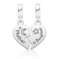 Queencharms Custom Charms Double Love Mom Son Daughter Sister Best Friend Charm Beads Come With Our Exclusive And Beautiful Desi