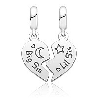 Queencharms Custom Charms Double Love Mom Son Daughter Sister Best Friend Charm Beads Come With Our Exclusive And Beautiful Desi