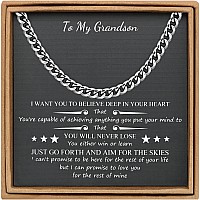 Joycuff Birthday Gifts For Grandson Cuban Link Chain Necklace Stainless Steel 6Mm 26 Inches Hip Hop Jewelry