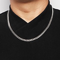 Joycuff Birthday Gifts For Grandson Cuban Link Chain Necklace Stainless Steel 6Mm 26 Inches Hip Hop Jewelry