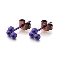 Limerencia Pure Titanium Hypoallergenic Earrings Tiny Trinity Ball Stud Earrings Minimalistimplant Grade Suitable For Sen