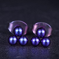 Limerencia Pure Titanium Hypoallergenic Earrings Tiny Trinity Ball Stud Earrings Minimalistimplant Grade Suitable For Sen