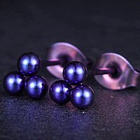 Limerencia Pure Titanium Hypoallergenic Earrings Tiny Trinity Ball Stud Earrings Minimalistimplant Grade Suitable For Sen