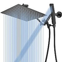 Shower Head 12 Head Combo Nerdon Dual Square Rainfall With Handheld 15 Brass Adjustable Extension Arm And Combined 3Way Diver