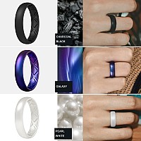 Egnaro Silicone Ring Women Inner Arc Ergonomic Breathable Design Womens Silicone Wedding Ring 4Mm Width 15Mm Thickness Rubb