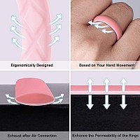 Egnaro Silicone Ring Women Inner Arc Ergonomic Breathable Design Womens Silicone Wedding Ring 4Mm Width 15Mm Thickness Rubb