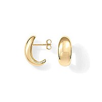 Pavoi 14K Dome Hoop Huggies Dome Yellow Gold