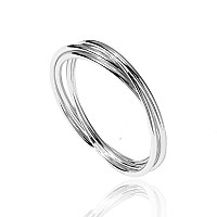 Pavoi Four Way Spinning Anxiety Ring Interlocked White Gold 5