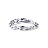 Pavoi Four Way Spinning Anxiety Ring Interlocked White Gold 5