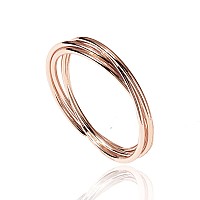 Pavoi Four Way Spinning Anxiety Ring Interlocked Rose Gold 7