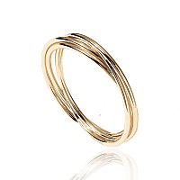 Pavoi Four Way Spinning Anxiety Ring Interlocked Yellow Gold 6