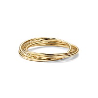 Pavoi Four Way Spinning Anxiety Ring Interlocked Yellow Gold 6