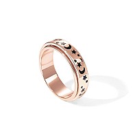 Pavoi Spinning Anxiety Ring Moon And Star Rose Gold 7