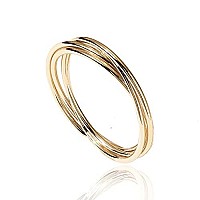 Pavoi Four Way Spinning Anxiety Ring Interlocked Yellow Gold 7