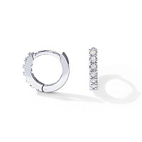 Pavoi 14K Cubic Zirconia Mini Huggies Mini White Gold