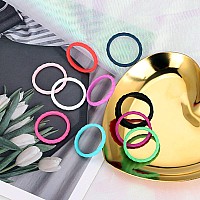 Longbeauty 10 Pack Candy Color Wedding Band For Men Women Flexible Comfort Sport Silicone Ring Black Red Blue Yellow Pink White