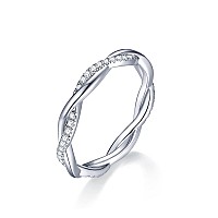 Imolove Moissanite Wedding Band For Women Wedding Ring For Women Promise Rings For Hercouples Twisted Rope Eternity Rings Sterl