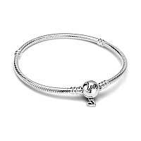 Parmuz Charm Bracelet For Woman 925 Sterling Silver Snake Chain Bracelet Heart Clasp Jewelry Fit European Us Charms Gift For Wom