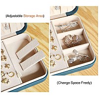 Landici Small Jewelry Box For Women Girls Pu Leather Travel Jewelry Organizer Case Portable Mini Jewellery Storage Holder Disp