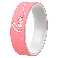 Thunderfit Silicone Wedding Rings For Men And Women Laser Printed Design 6Mm Width 2Mm Thick Love Light Red B White Si