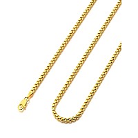 Waitsoul 925 Sterling Silver Box Chain Lobster Clasp 2Mm Gold Chain For Women Men Gold Necklace Chain 1630 Inches 24