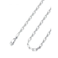 Waitsoul 925 Sterling Silver Paperclip Lobster Clasp Chain 4Mm Necklace For Women Men Diamond Cut Silver Necklace Chain 1630 In