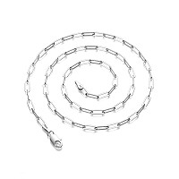 Waitsoul 925 Sterling Silver Paperclip Lobster Clasp Chain 5Mm Necklace For Women Men Diamond Cut Silver Necklace Chain 1630 In