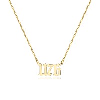 Tavuala Angel Number Necklace For Women 18K Gold Plated 000 111 222 333 444 555 666 777 888 999 Necklace Numerology Jewelrygol