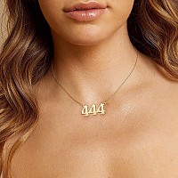 Tavuala Angel Number Necklace For Women 18K Gold Plated 000 111 222 333 444 555 666 777 888 999 Necklace Numerology Jewelrygol