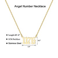 Tavuala Angel Number Necklace For Women 18K Gold Plated 000 111 222 333 444 555 666 777 888 999 Necklace Numerology Jewelrygol