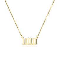 Tavuala Angel Number Necklace For Women 18K Gold Plated 000 111 222 333 444 555 666 777 888 999 Necklace Numerology Jewelrygol