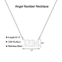 Tavuala Angel Number Necklace For Women 18K Gold Plated 000 111 222 333 444 555 666 777 888 999 Necklace Numerology Jewelrysil