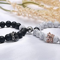 Joycuff Long Distance Relationship Birthday Gifts For Boyfriend Men Women Him Or Her King And Queen Crown Couples Bracelets Matc