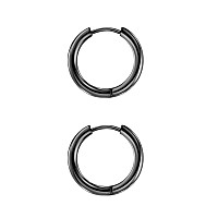 14G 8Mm Black Hoop Earrings For Women Earrings For Men Earrings Black Earrings For Women Small Hoop Earrings Surgical Steel Earr